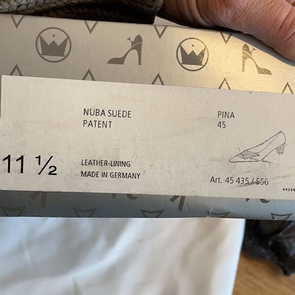 PETER KAISER BROWN SUEDE PATENT SHOES.  NEW - Picture 8 of 8